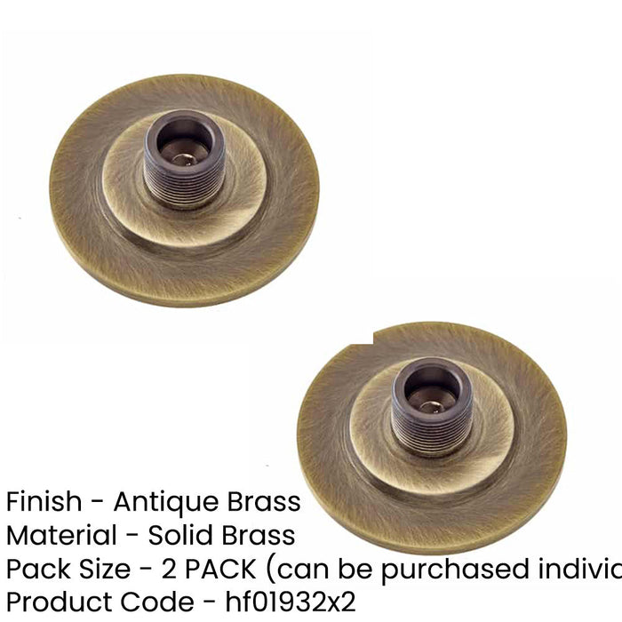 PACK Stylish Stepped Base Wall-Mounted Doorstops Antique Brass Finish Solid Brass Rubber Stopper (1)-1