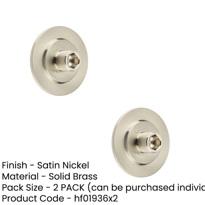 PACK Stylish Satin Nickel Wall-Mounted Doorstops with Stepped Bases Solid Brass Rubber Stopper (1)-1