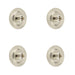 PACK Stylish Satin Nickel Wall-Mounted Doorstops with Stepped Bases Solid Brass Rubber Stopper