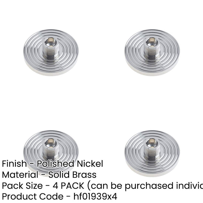 PACK Elegant Reeded Wall-Mounted Doorstop Polished Nickel Finish Solid Brass Rubber Stopper-1