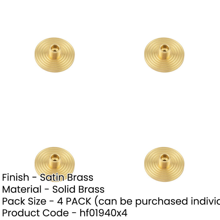 PACK Satin Brass Reeded Wall-Mounted Door Stop Stylish Home Decor Solid Brass Rubber Stopper-1