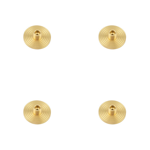 PACK Satin Brass Reeded Wall-Mounted Door Stop Stylish Home Decor Solid Brass Rubber Stopper