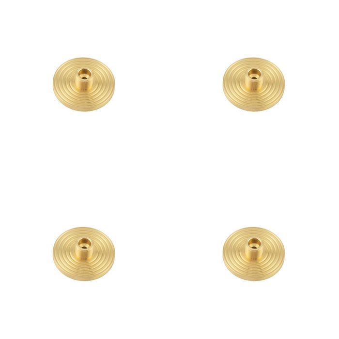 PACK Satin Brass Reeded Wall-Mounted Door Stop Stylish Home Decor Solid Brass Rubber Stopper