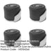 PACK Durable Aluminium Floor Mounted Doorstops 40x30mm Satin Anodised Finish Rubber Stopper Protector-1