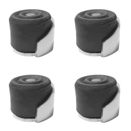 PACK Durable Aluminium Floor Mounted Doorstops 40x30mm Satin Anodised Finish Rubber Stopper Protector