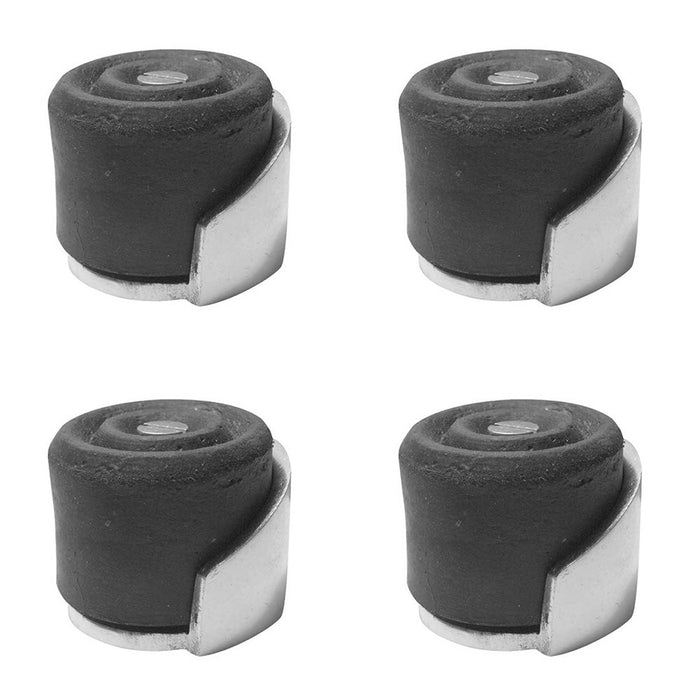 PACK Durable Aluminium Floor Mounted Doorstops 40x30mm Satin Anodised Finish Rubber Stopper Protector