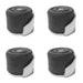 PACK Durable Aluminium Floor Mounted Doorstops 40x30mm Satin Anodised Finish Rubber Stopper Protector