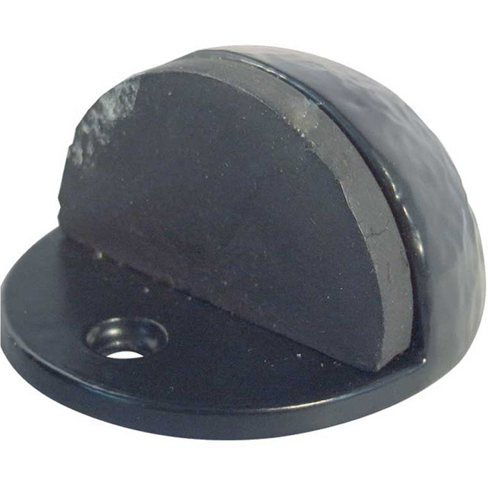 Durable Black Antique Floor Mounted Doorstops 44x26mm Rubber Stopper Protector