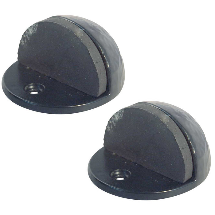 PACK Durable Black Antique Floor Mounted Doorstops 44x26mm Rubber Stopper Protector (1)