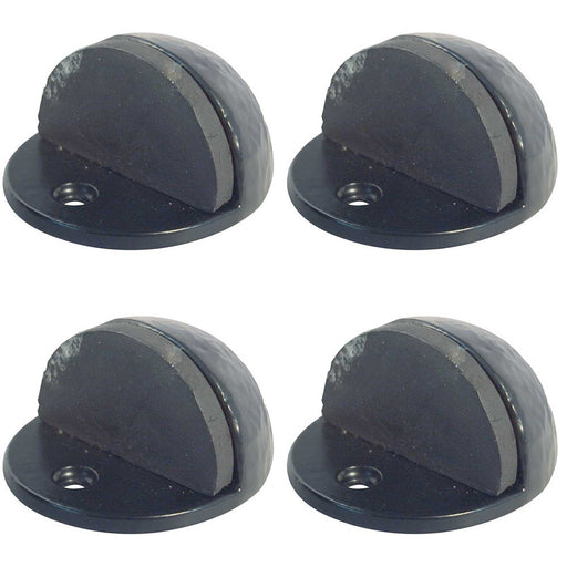 PACK Durable Black Antique Floor Mounted Doorstops 44x26mm Rubber Stopper Protector