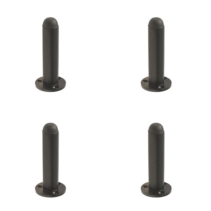 PACK Charming Antique Black Wall Mounted Doorstops 90mm Rubber Stopper Protector