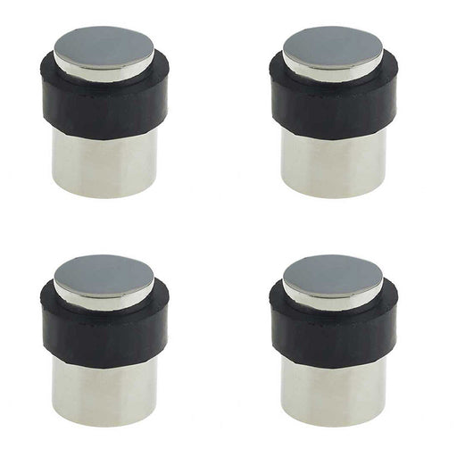 PACK Premium Polished Stainless Steel Floor Mounted Door Stops 40x30mm Rubber Stopper Protector