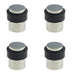 PACK Premium Polished Stainless Steel Floor Mounted Door Stops 40x30mm Rubber Stopper Protector