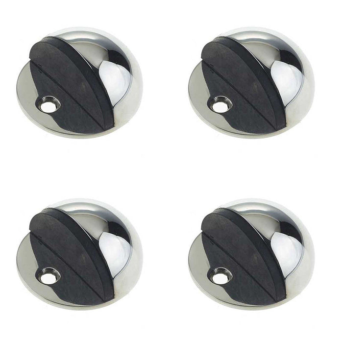 PACK Premium 50mm Polished Stainless Steel Door Stop Rubber Stopper Protector