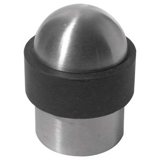 Durable Stainless Steel Floor Mounted Door Stops 30x45mm Satin Finish Rubber Stopper Protector