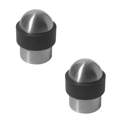 PACK Durable Stainless Steel Floor Mounted Door Stops 30x45mm Satin Finish Rubber Stopper Protector (1)