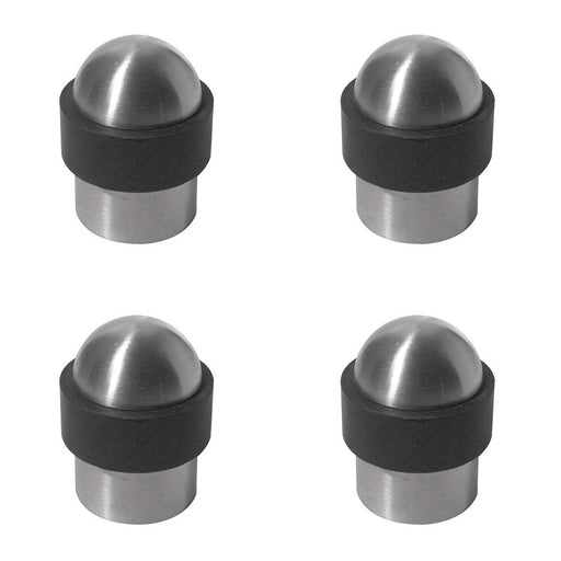 PACK Durable Stainless Steel Floor Mounted Door Stops 30x45mm Satin Finish Rubber Stopper Protector