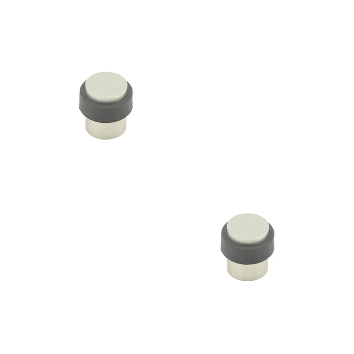 PACK Sleek Cylinder Floor Mounted Door Stop Satin Nickel 36x28mm Protection Rubber Stopper Protector (1)