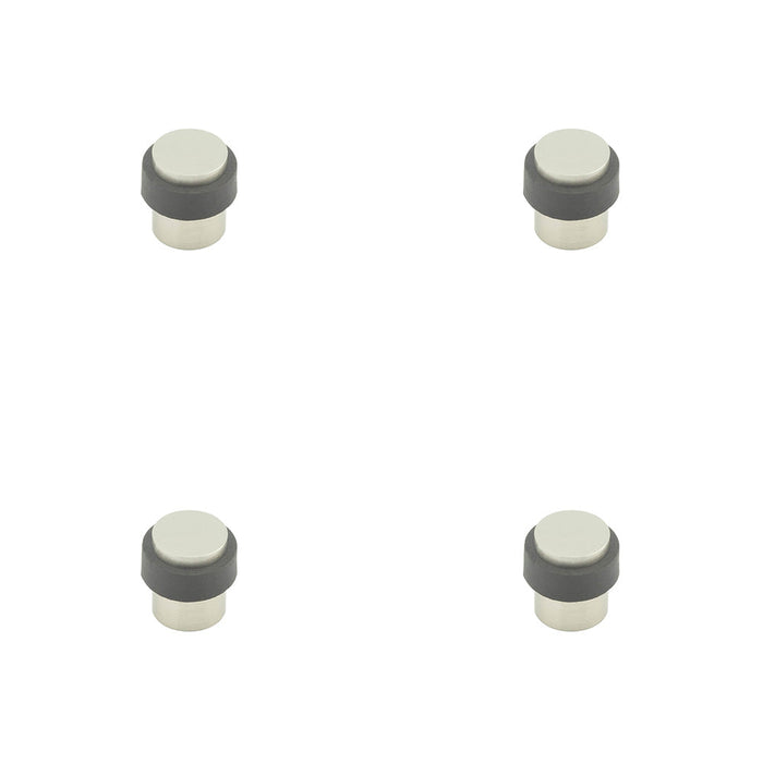 PACK Sleek Cylinder Floor Mounted Door Stop Satin Nickel 36x28mm Protection Rubber Stopper Protector