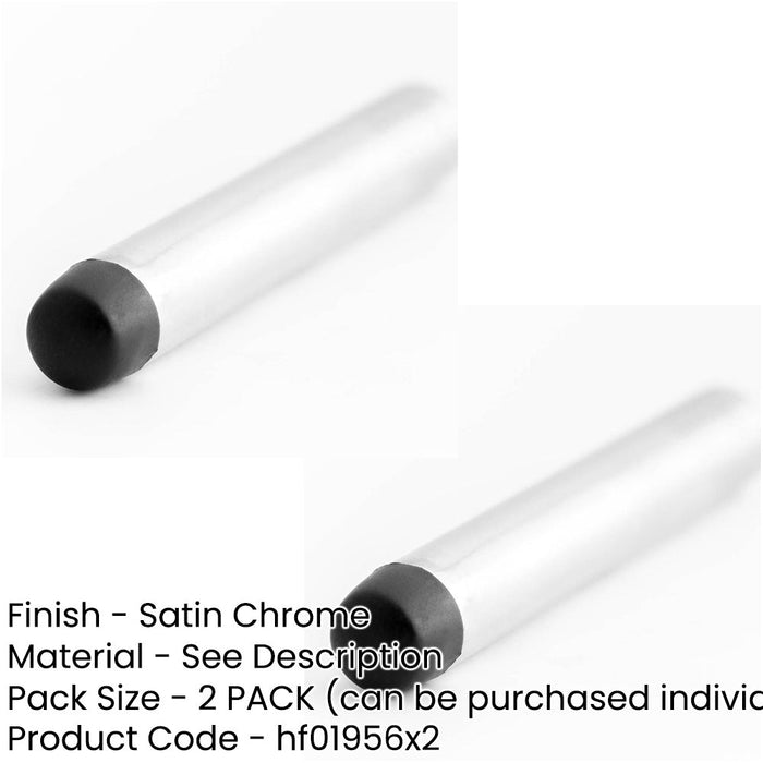 PACK Elegant Satin Chrome Cylinder Wall Mounted Door Stop Door Protection Rubber Stopper Protector (1)-1