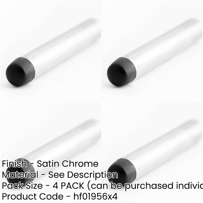 PACK Elegant Satin Chrome Cylinder Wall Mounted Door Stop Door Protection Rubber Stopper Protector-1