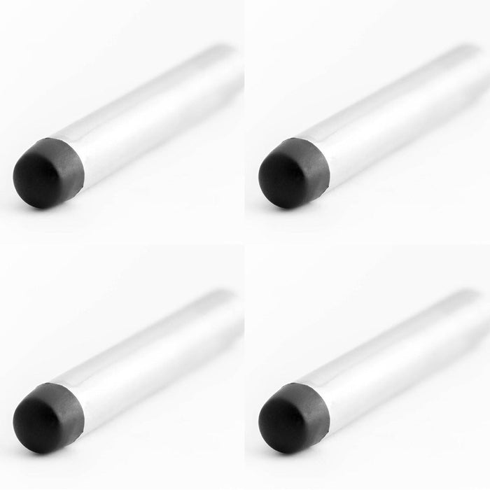 PACK Elegant Satin Chrome Cylinder Wall Mounted Door Stop Door Protection Rubber Stopper Protector