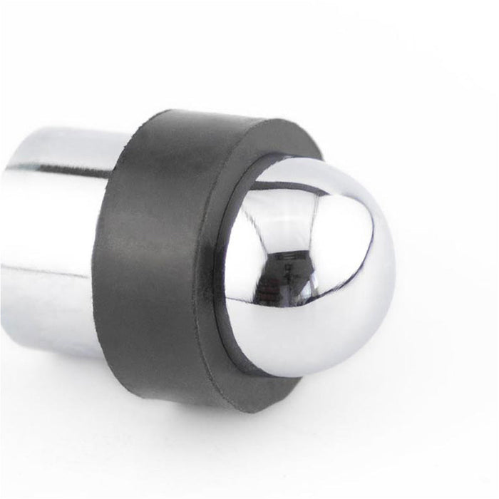 Dome Topped Floor Mounted Door Stop Polished Chrome 48x28mm Rubber Stopper Protector