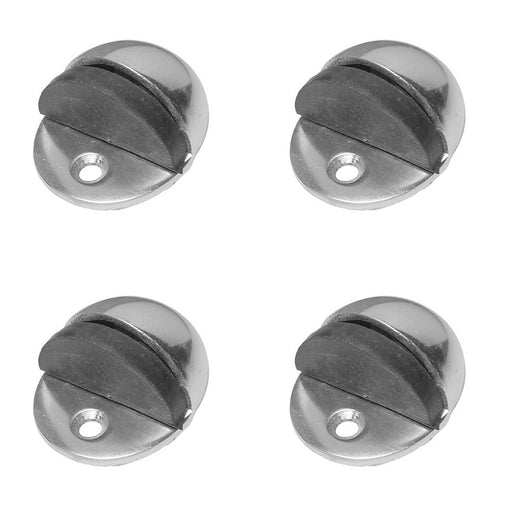 PACK Premium Satin Anodised Aluminium Floor Mounted Door Stops 50x40mm Rubber Stopper Protector