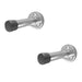 PACK Satin Anodised Aluminium Wall Mounted Doorstop 76mm Easy Install Rubber Stopper Protector (1)