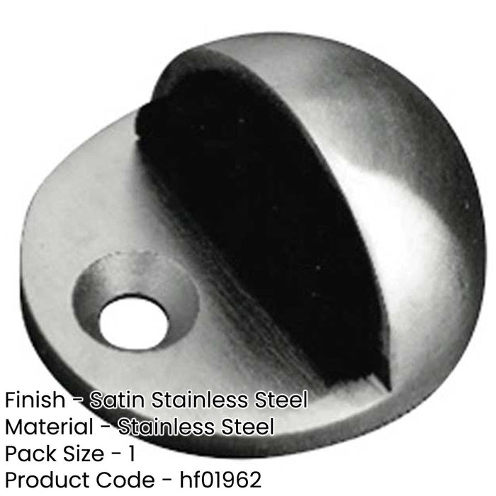 Elegant 50mm Satin Stainless Steel Door Stops Modern Interiors Rubber Stopper Protector-1