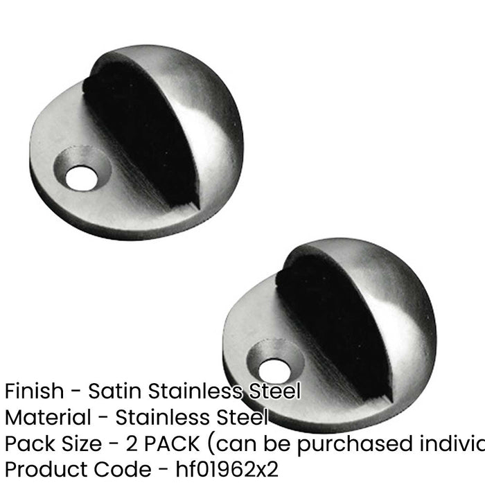 PACK Elegant 50mm Satin Stainless Steel Door Stops Modern Interiors Rubber Stopper Protector (1)-1
