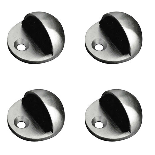 PACK Elegant 50mm Satin Stainless Steel Door Stops Modern Interiors Rubber Stopper Protector