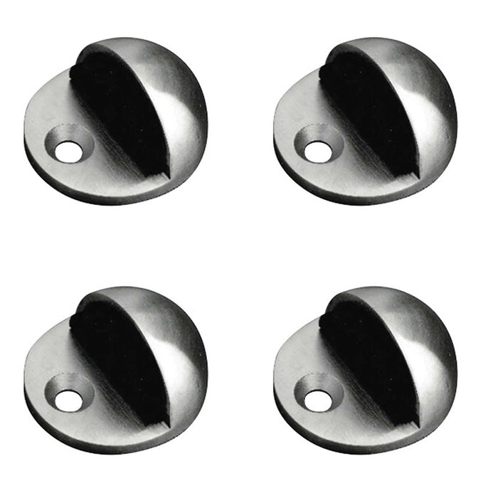 PACK Elegant 50mm Satin Stainless Steel Door Stops Modern Interiors Rubber Stopper Protector