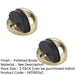 PACK Premium Oval Floor Mounted Door Stop Polished Brass 46x26mm Rubber Stopper Protector (1)-1