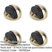 PACK Premium Oval Floor Mounted Door Stop Polished Brass 46x26mm Rubber Stopper Protector-1