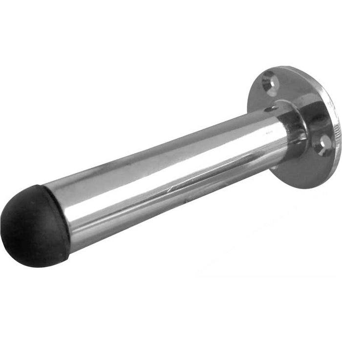 Sleek Cylinder Wall Mounted Door Stop with Polished Chrome Finish 65mm Rubber Stopper Protector