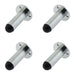 PACK Satin Chrome Cylinder Wall Mounted Door Stop Easy Installation Rubber Stopper Protector