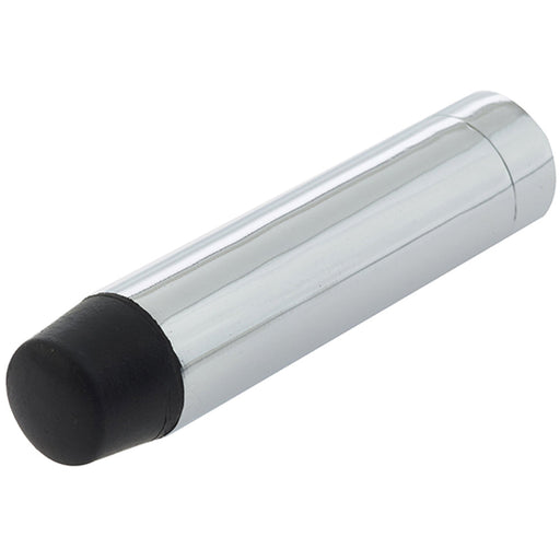 Elegant Cylinder Wall Mounted Door Stop Polished Chrome Finish Rubber Stopper Protector