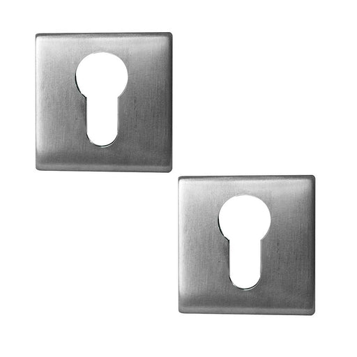 PACK Elegant Square Euro Profile Escutcheon Enhanced Security Hole Cover (1)