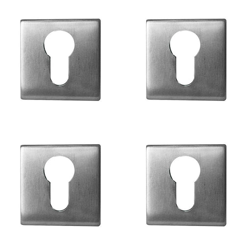 PACK Elegant Square Euro Profile Escutcheon Enhanced Security Hole Cover