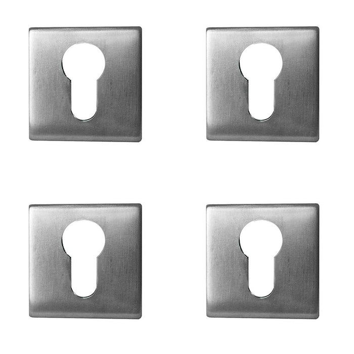 PACK Elegant Square Euro Profile Escutcheon Enhanced Security Hole Cover