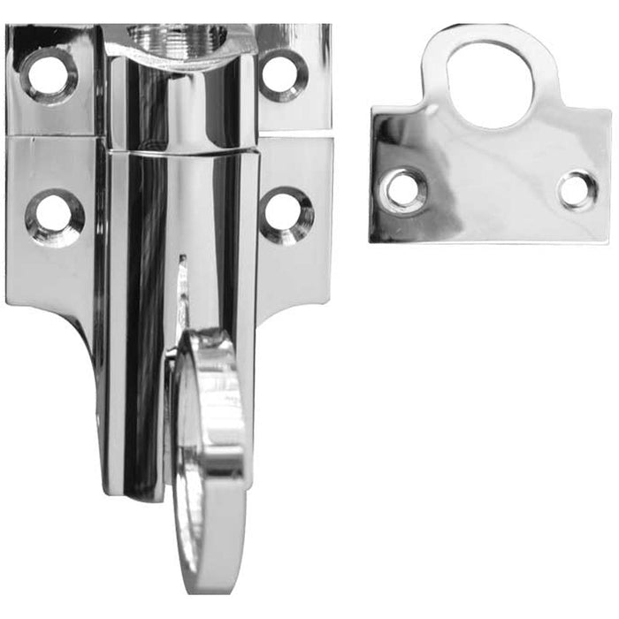 Polished Chrome Fanlight Catch 45x45mm with 63mm Reach Modern Interiors