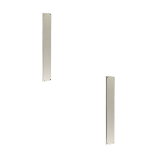 PACK Elegant Polished Nickel Finger Plate 450x75mm Doors Solid Brass Door Push Protector (1)