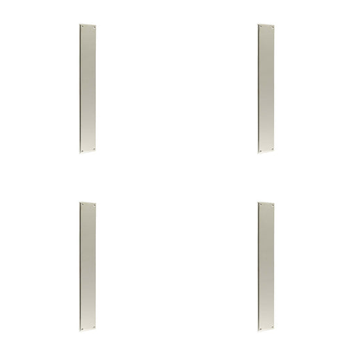 PACK Elegant Polished Nickel Finger Plate 450x75mm Doors Solid Brass Door Push Protector