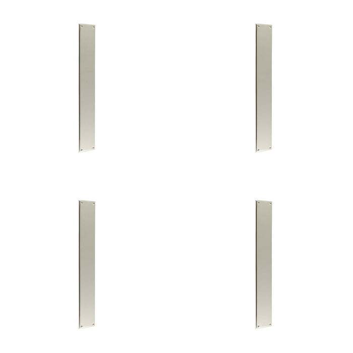 PACK Elegant Polished Nickel Finger Plate 450x75mm Doors Solid Brass Door Push Protector