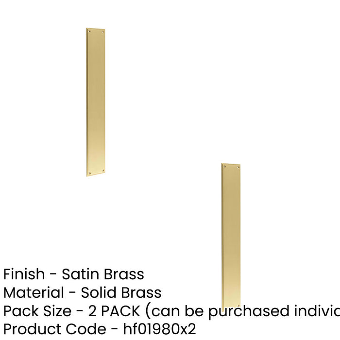 PACK Elegant Satin Brass Finger Plate 75mm Doors Solid Brass Door Push Protector (1)-1