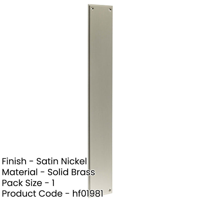 Satin Nickel Finger Plate 450mm 75mm Doors Solid Brass Door Push Protector-1
