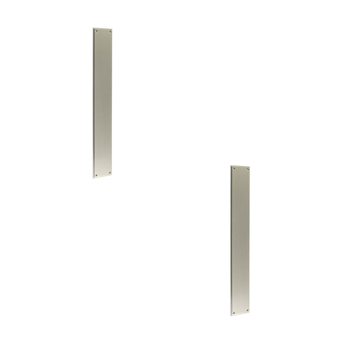 PACK Satin Nickel Finger Plate 450mm 75mm Doors Solid Brass Door Push Protector (1)