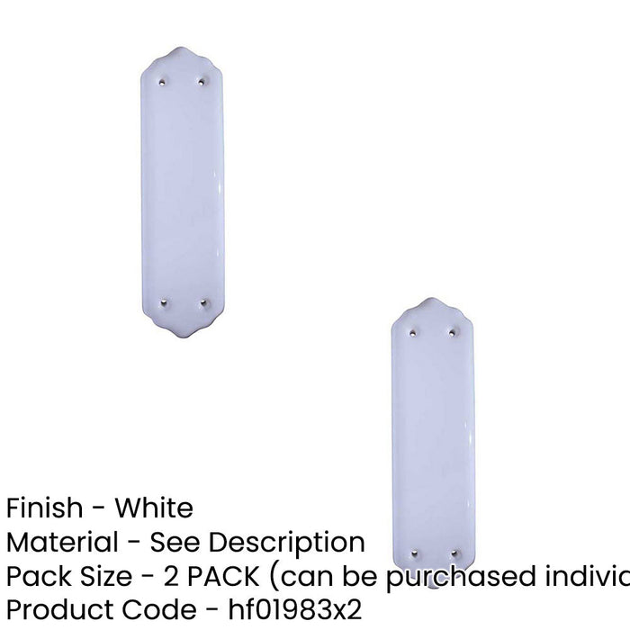 PACK Elegant White Porcelain Fingerplates Home Décor Door Protector Plate (1)-1