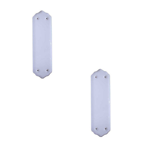 PACK Elegant White Porcelain Fingerplates Home Décor Door Protector Plate (1)